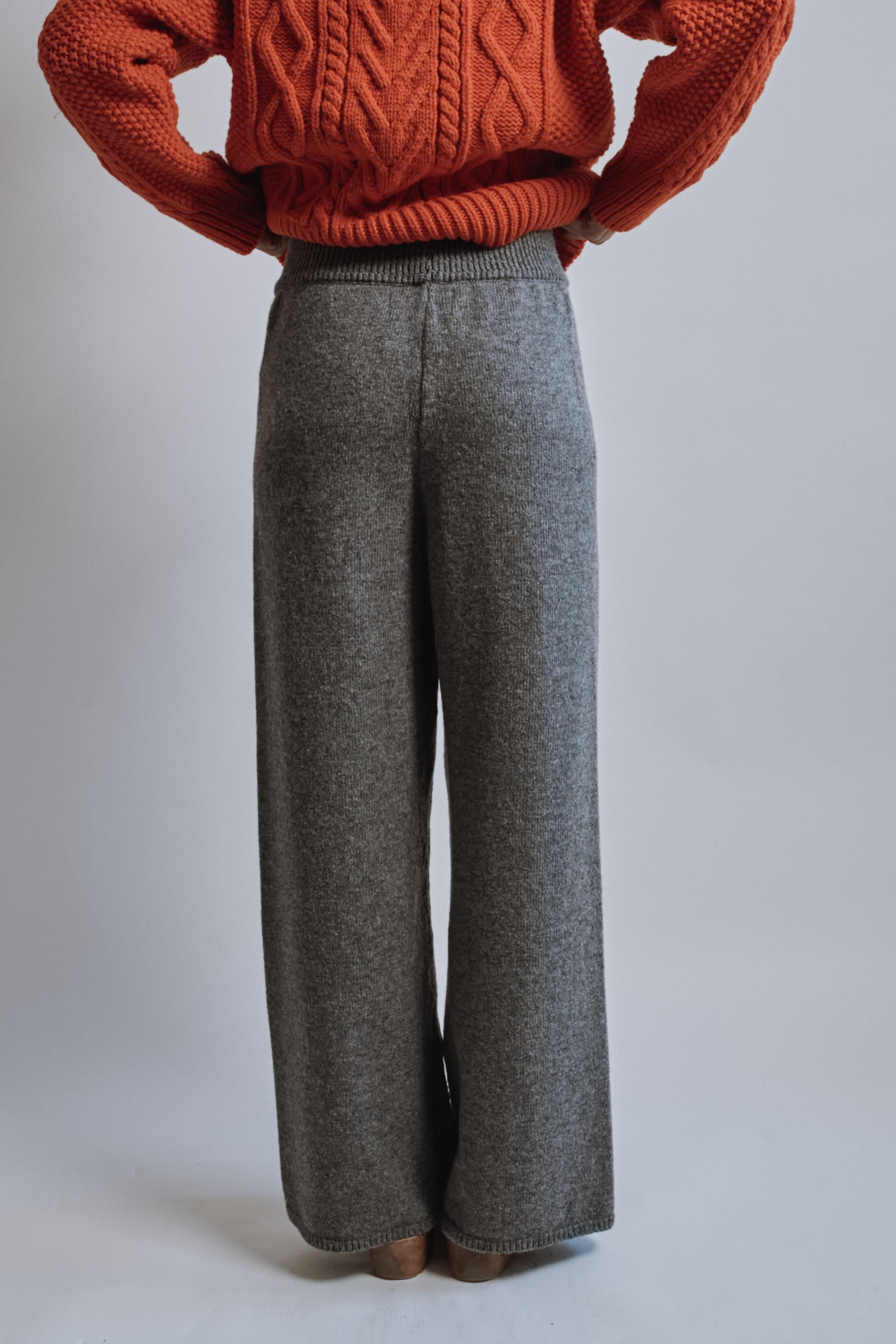 HELENE Knit Pants in Merino Wool - Ash Grey