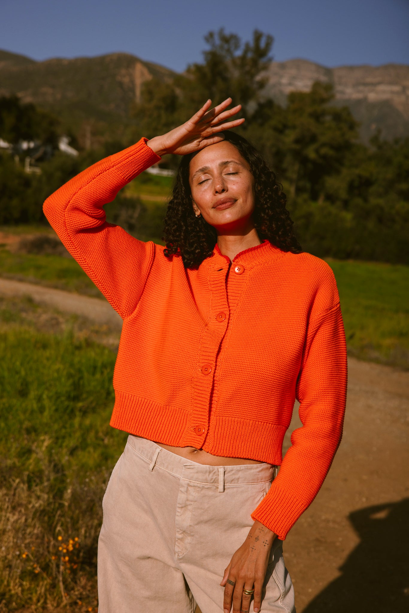 HILMA Teddy Jacket BLOCK SHOP TEXTILES x L'ENVERS - Orange