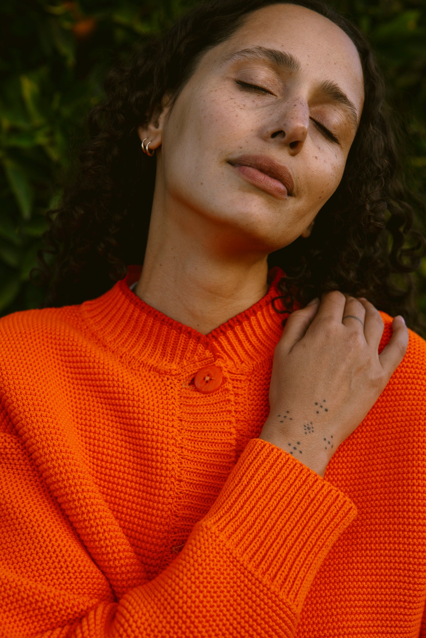 HILMA Teddy Jacket BLOCK SHOP TEXTILES x L'ENVERS - Orange - L'ENVERS