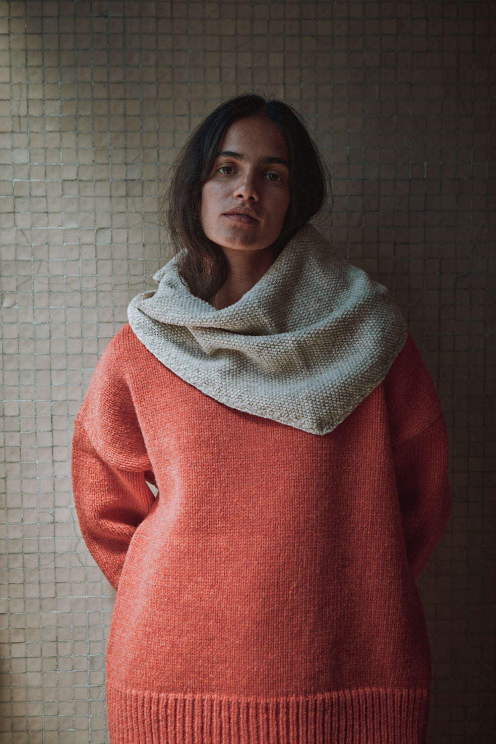 HORTENSE Bandana in Merino Wool - Beige