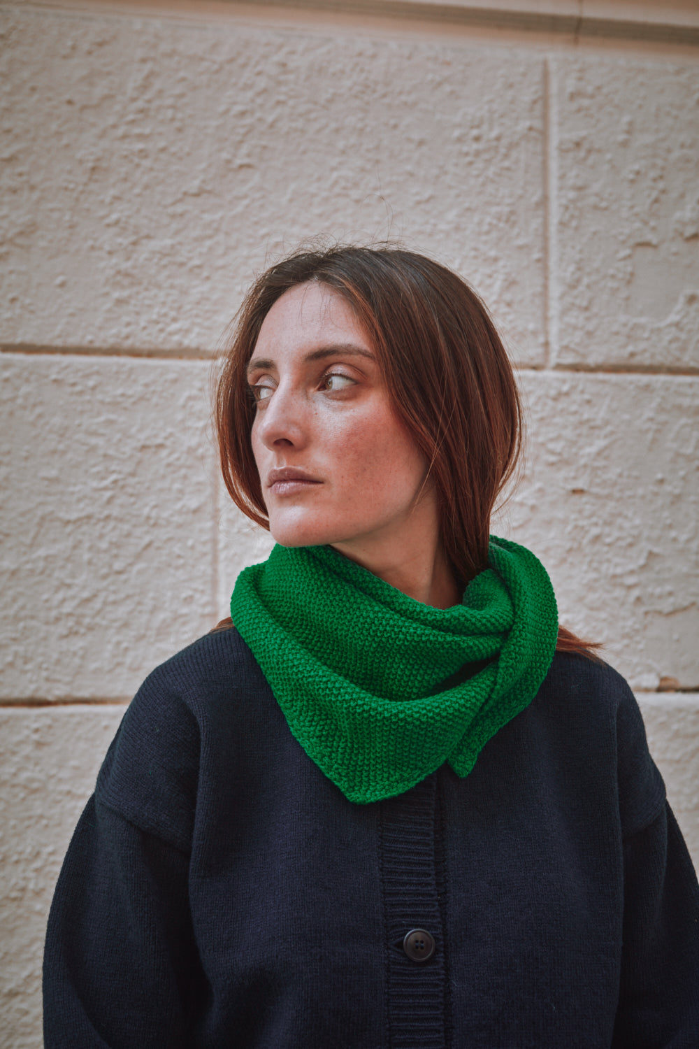 HORTENSE Bandana in Merino Wool - Parrot Green