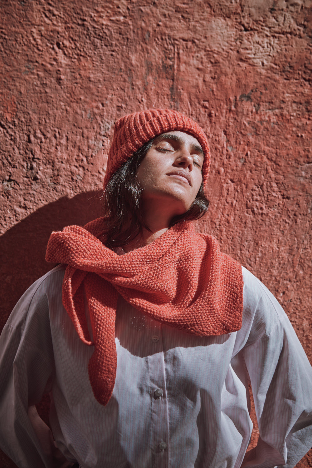 PAUL Beanie in Merino Wool - Coral