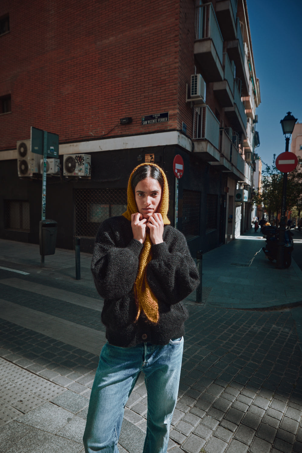 HORTENSE Bandana in Mohair & Silk - Amber
