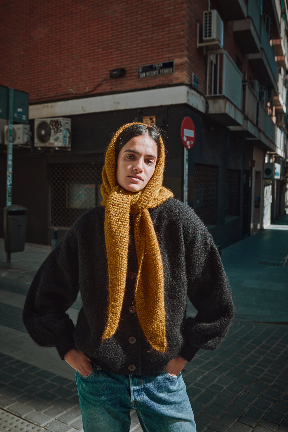 HORTENSE Bandana in Mohair & Silk - Amber