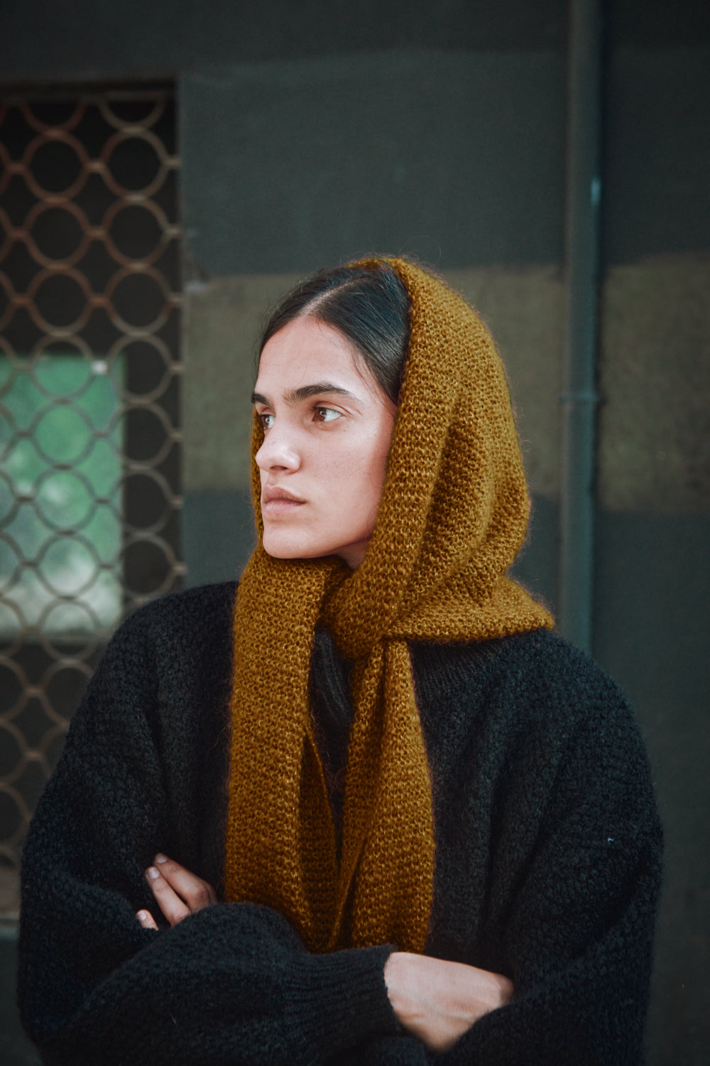 HORTENSE Bandana in Mohair & Silk - Amber