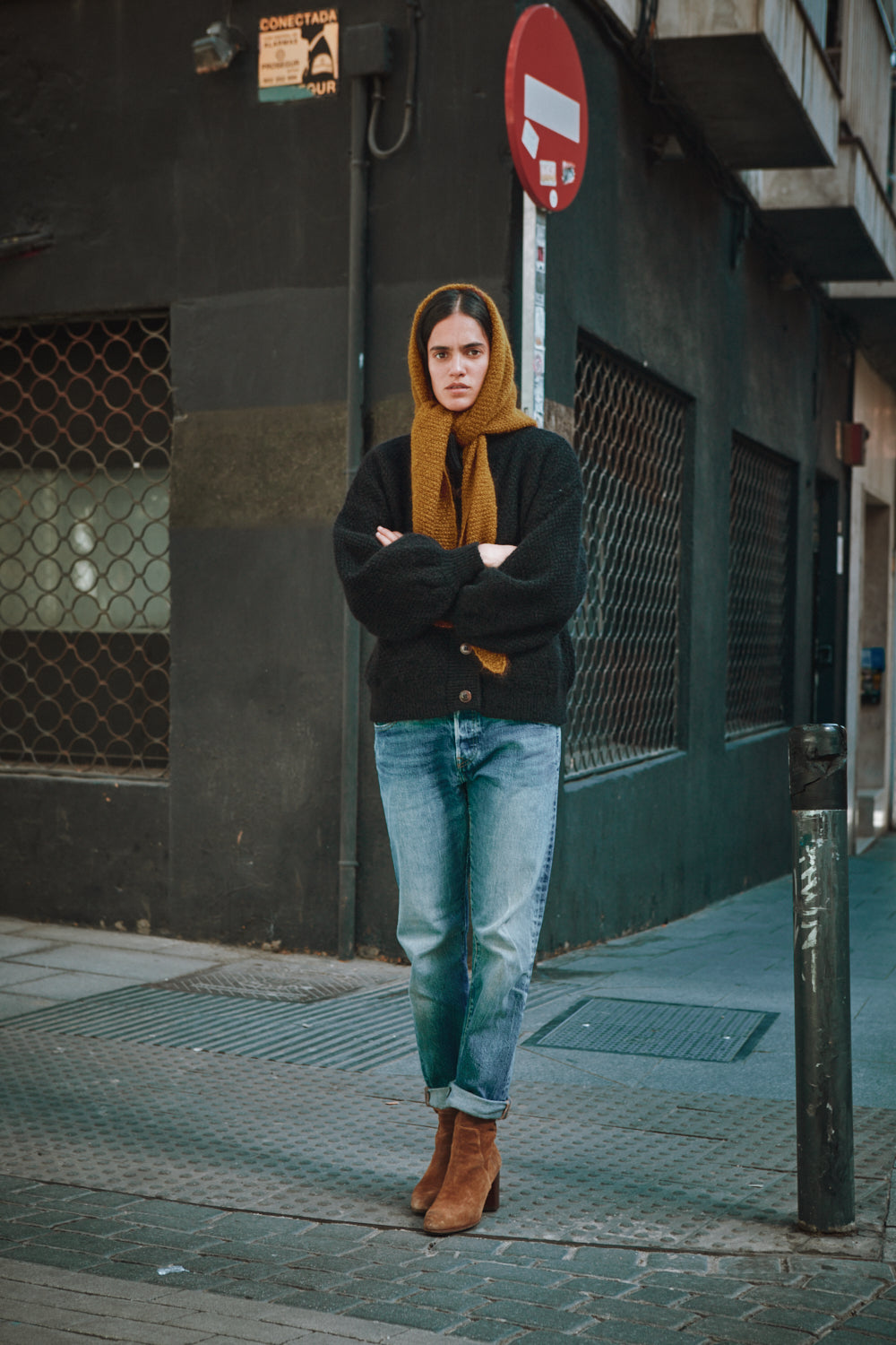 HORTENSE Bandana in Mohair & Silk - Amber