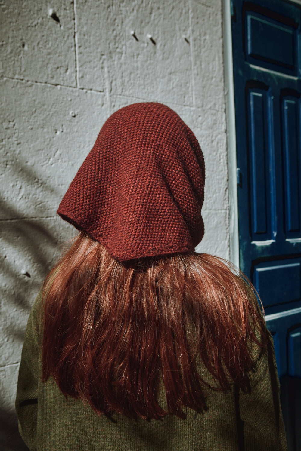 HORTENSE Bandana in Yak-Merino Wool - Rust Red