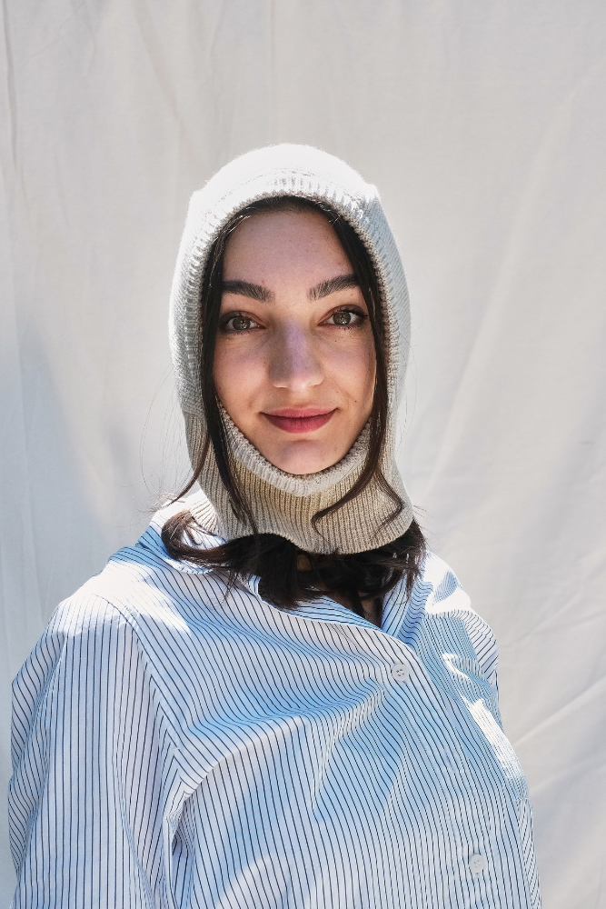 Item #102 - JACQUELINE Hood in Cashmere - Off-White