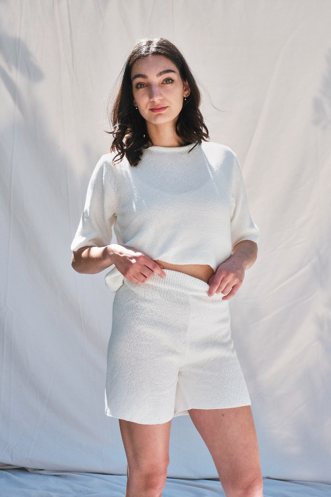 Item #13 JANE Cotton Shorts- Off-White
