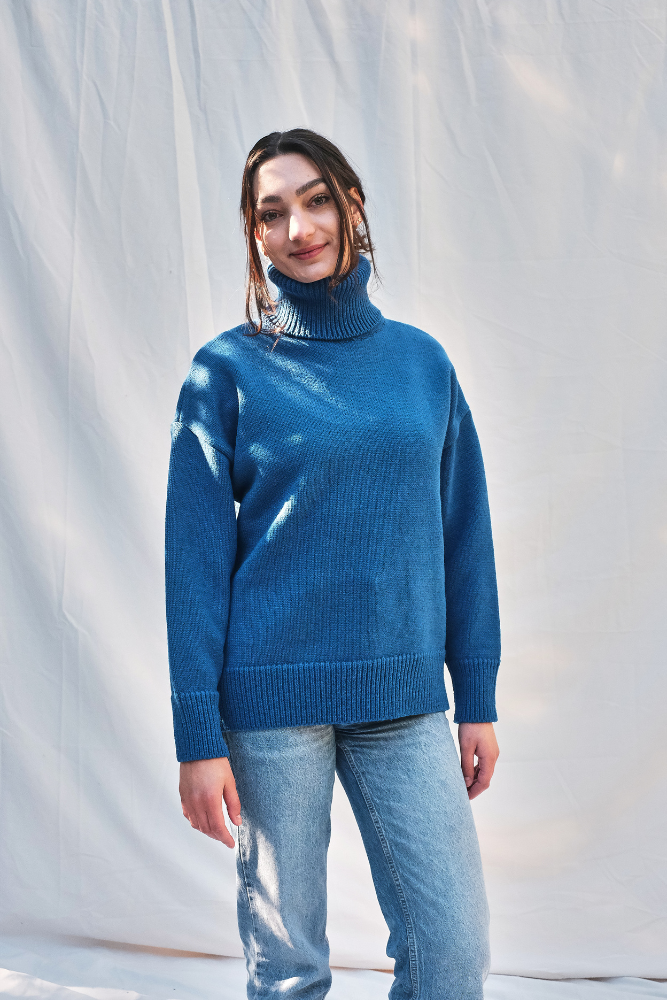 Item #155 - THÉRÈSE Sweater in Merino Wool - Cobalt Blue