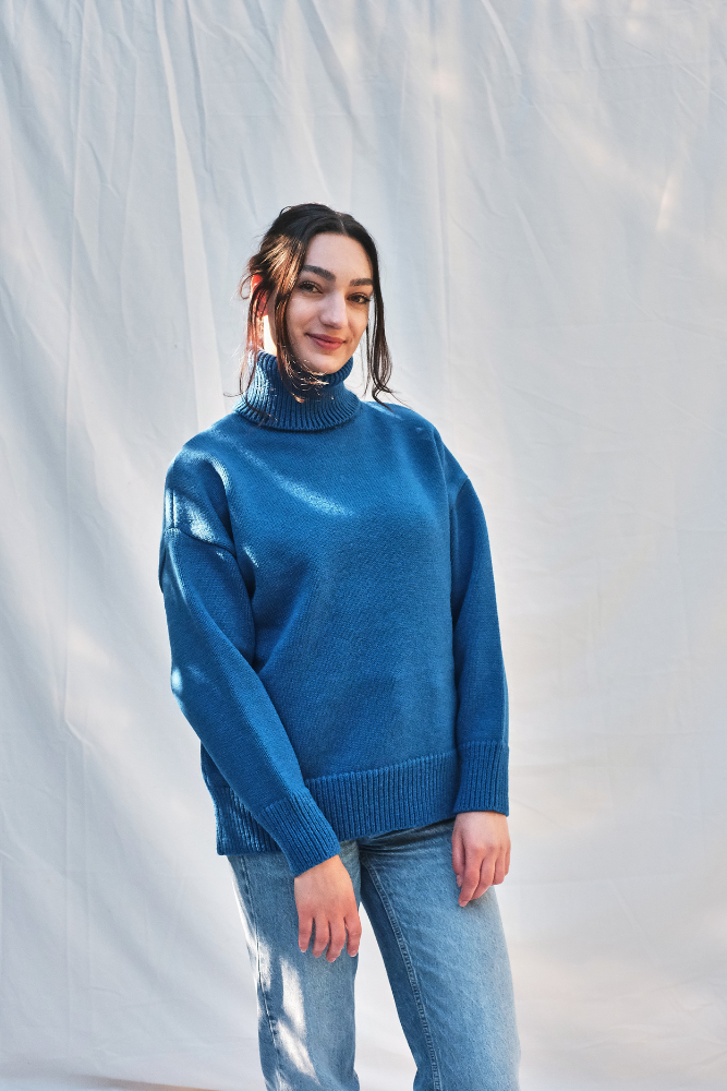 Item #155 - THÉRÈSE Sweater in Merino Wool - Cobalt Blue