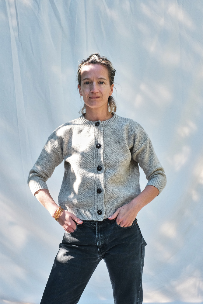 Item #163 - SERAPHINE Merino Wool Cardigan - Beige