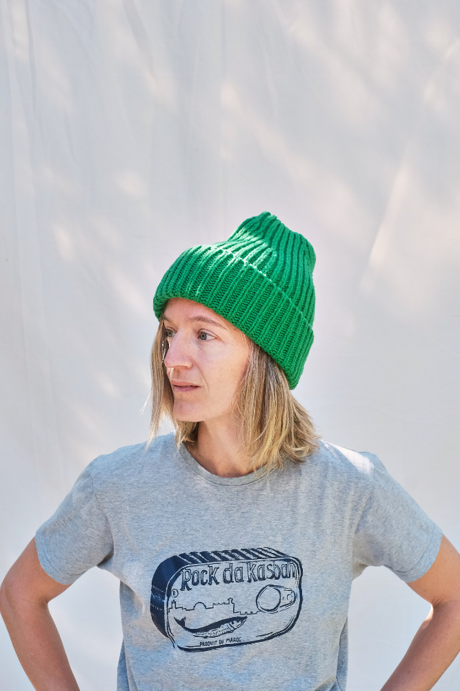 Item #179 - IDA Merino Wool Beanie- Parrot Green