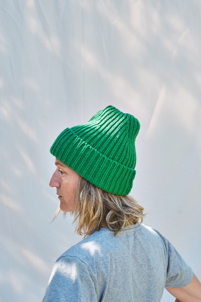 Item #179 - IDA Merino Wool Beanie- Parrot Green