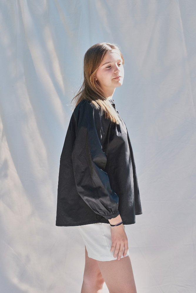 Item #214 - YVONNE Cotton Shirt - Black