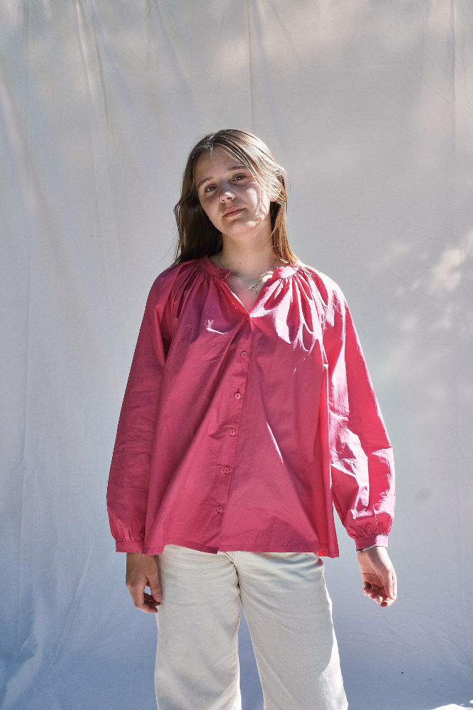 Item #220 - YVONNE Cotton Shirt - Fuchsia