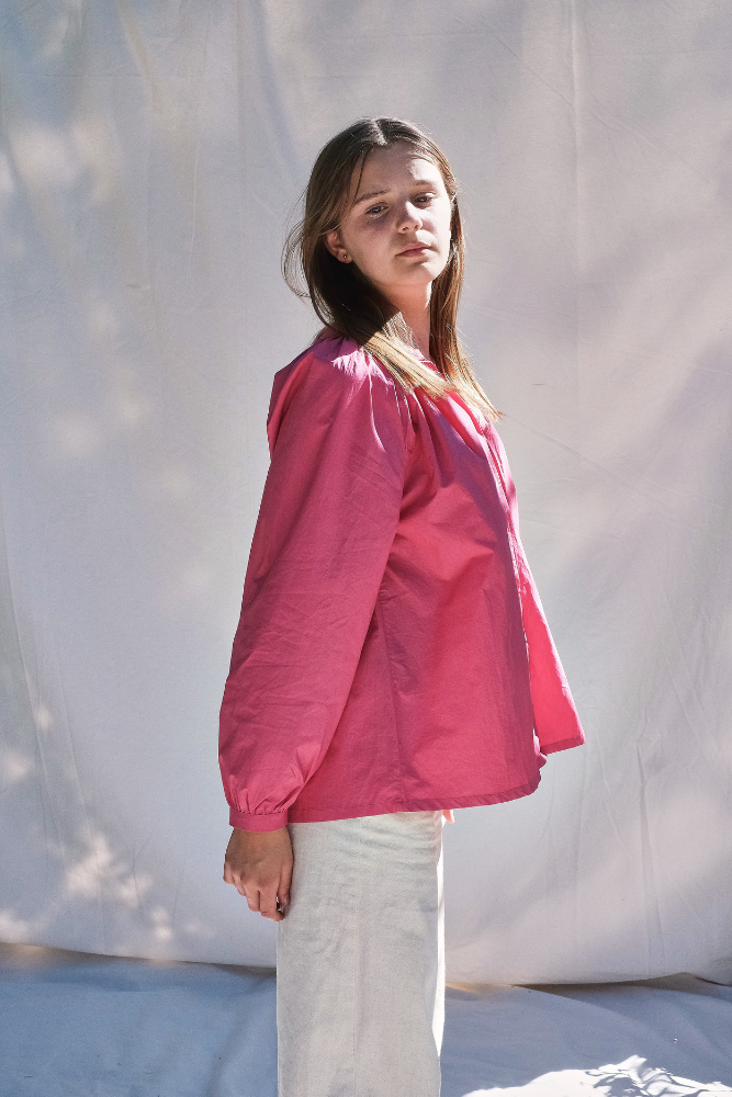 Item #220 - YVONNE Cotton Shirt - Fuchsia