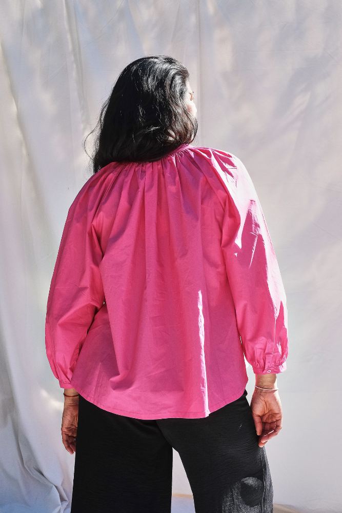 Item #219 - YVONNE Cotton Shirt - Fuchsia