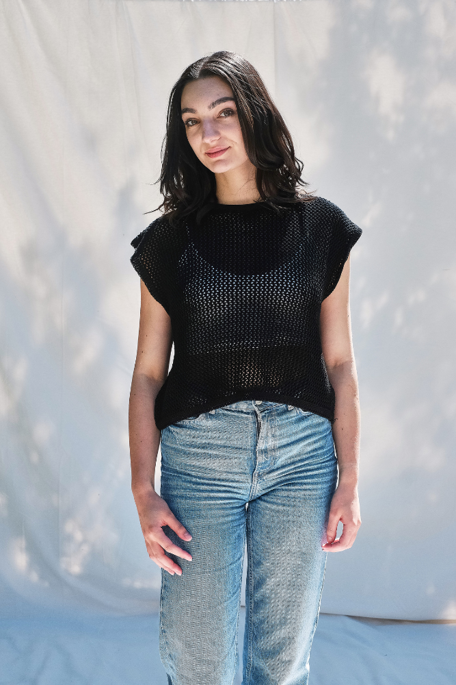 Item #236 - PIA Sleeveless Top in Organic Cotton - Black
