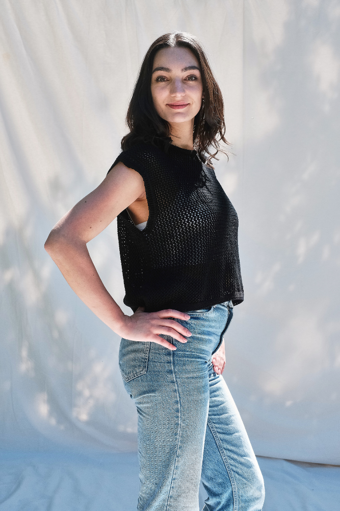 Item #236 - PIA Sleeveless Top in Organic Cotton - Black
