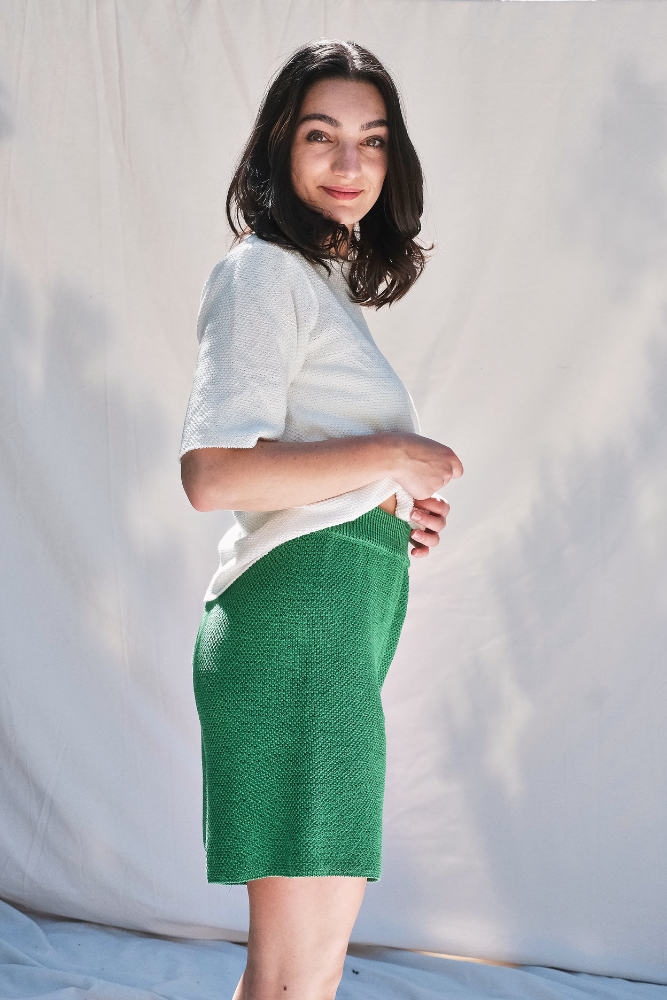 Item #23 JANE Cotton Shorts- Hollywood green.