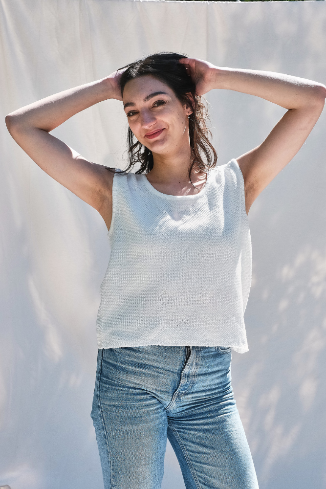 Item #247 - LARA Tank Top in Organic Cotton - Off-White