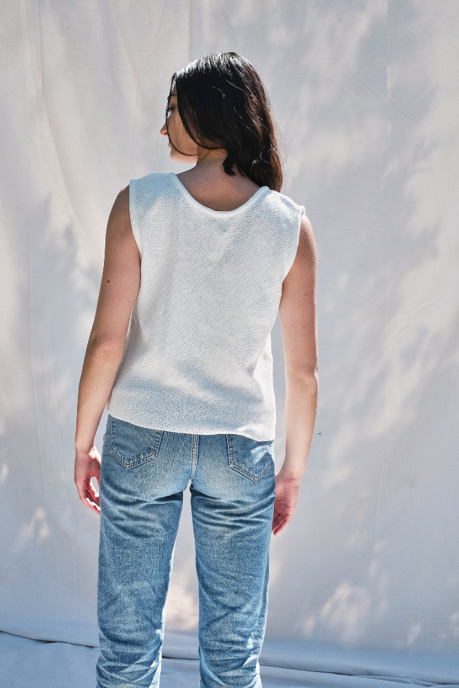 Item #247 - LARA Tank Top in Organic Cotton - Off-White
