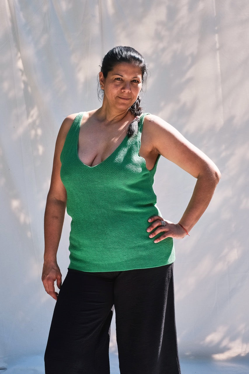 Item #263 - ELLA Cotton Tank Tee - Hollywood green