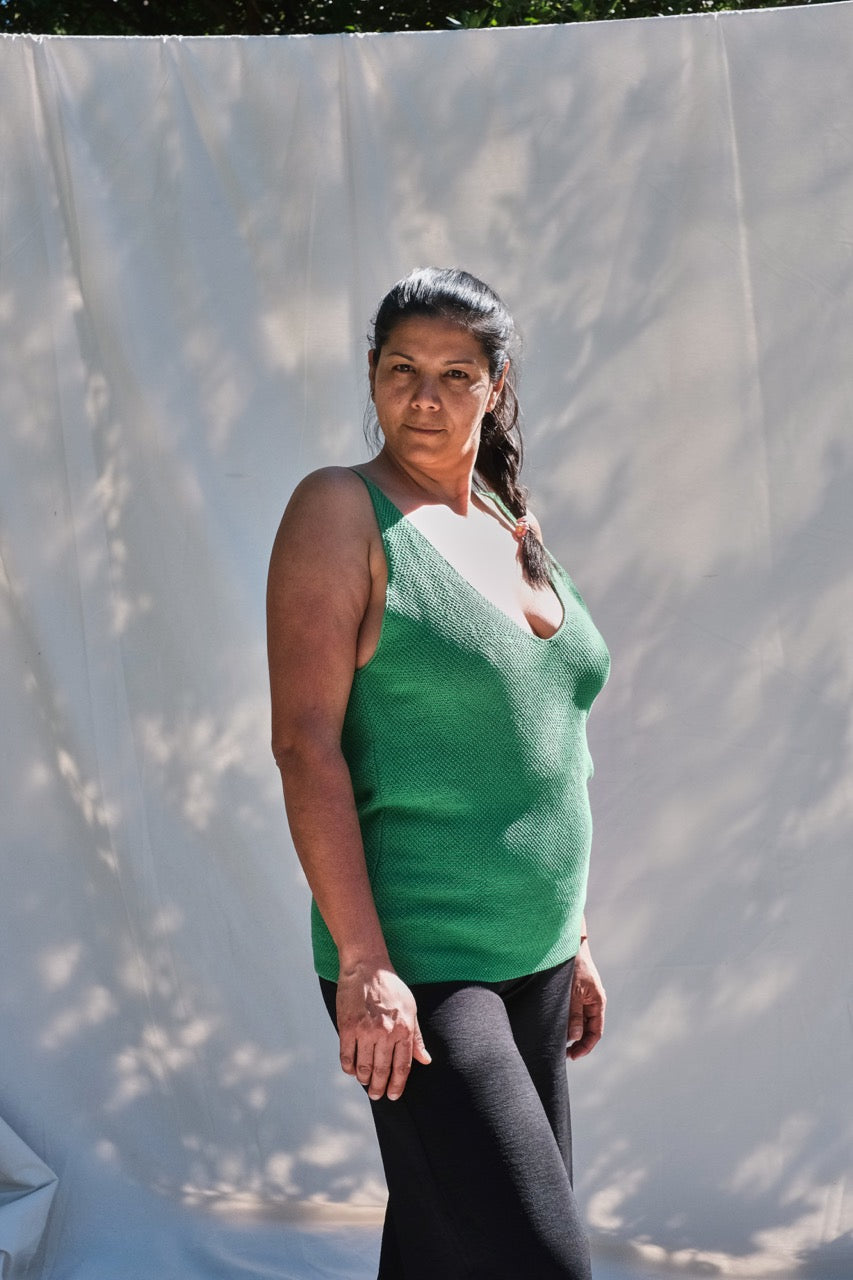 Item #263 - ELLA Cotton Tank Tee - Hollywood green