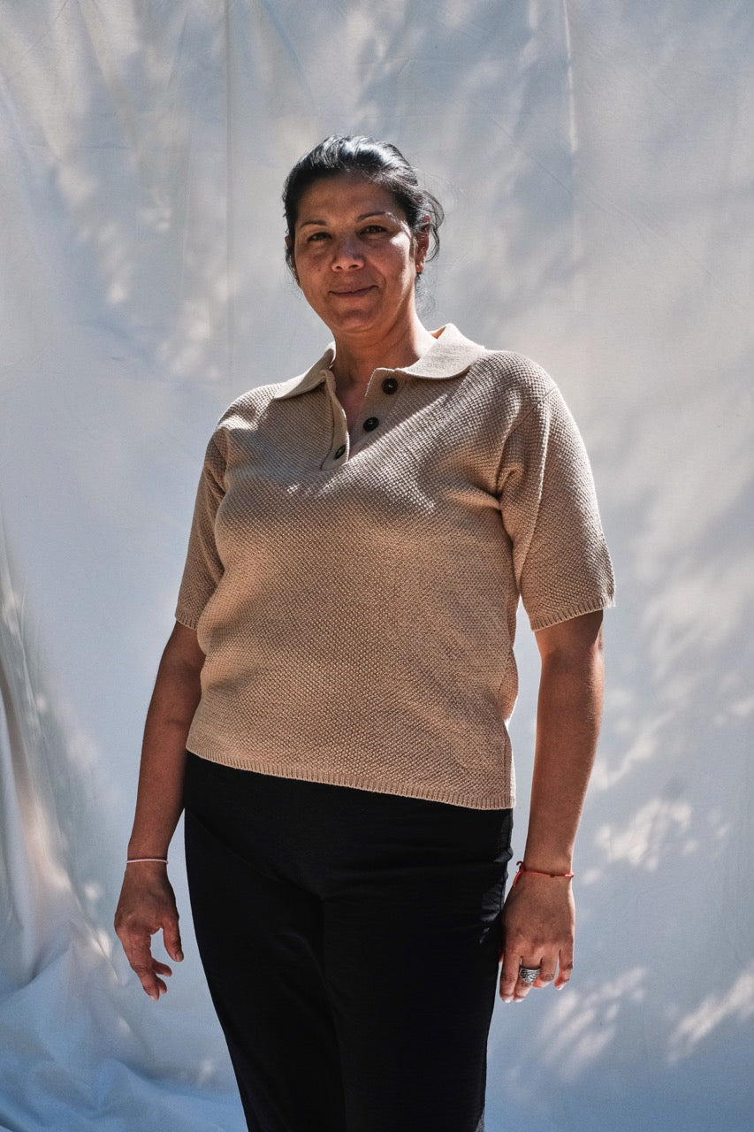 Item #267 - ÉDITH Cotton Polo - Cappuccino