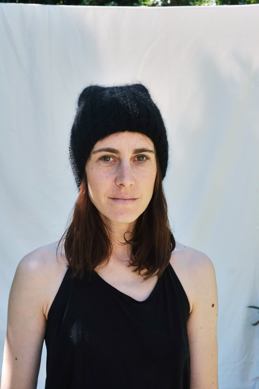 Item #75 - JEANNE Mohair Beanie - Black