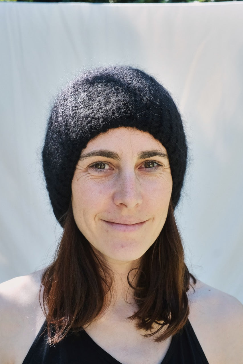 Item #78 - JEANNE Mohair Beanie - Black