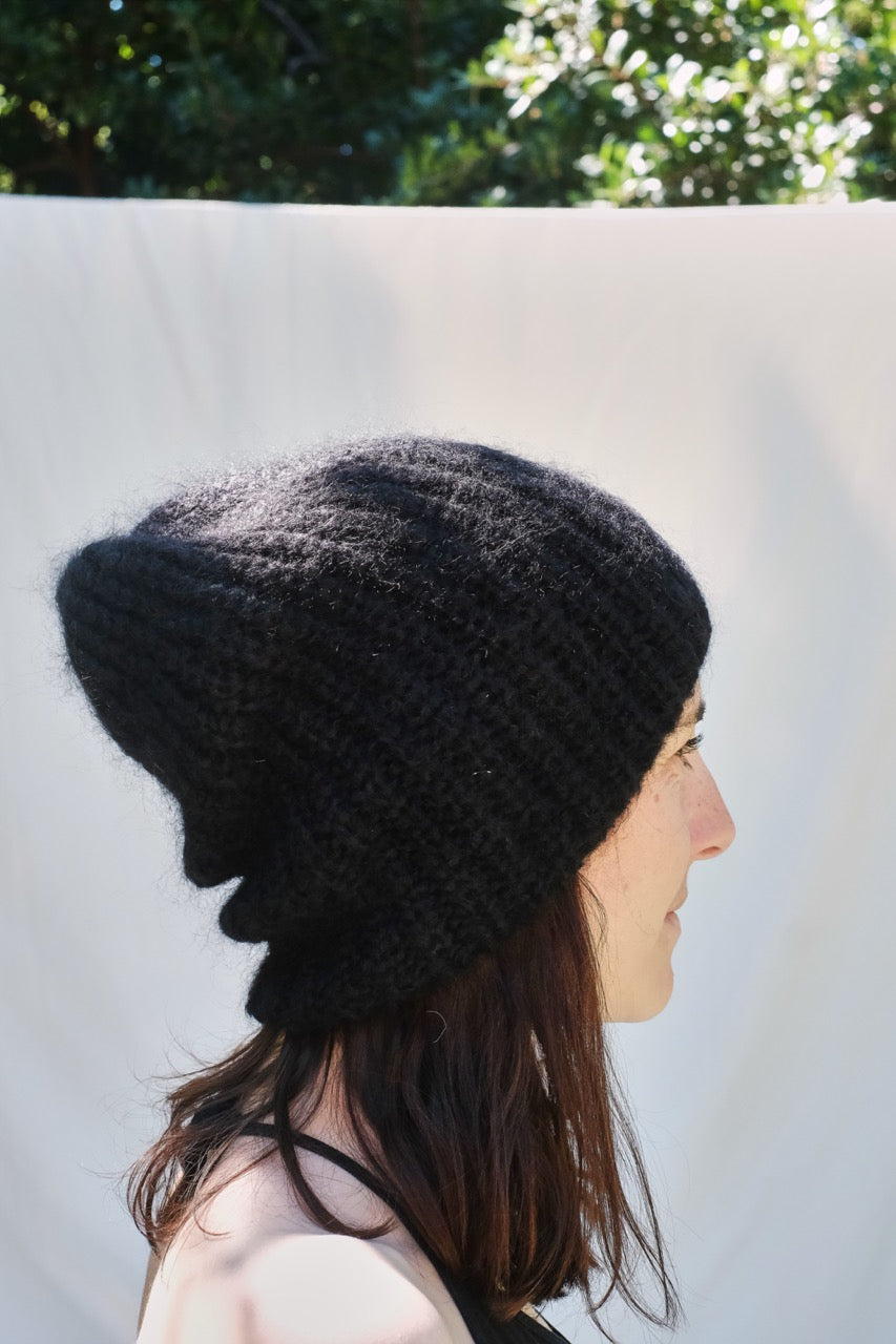 Item #78 - JEANNE Mohair Beanie - Black