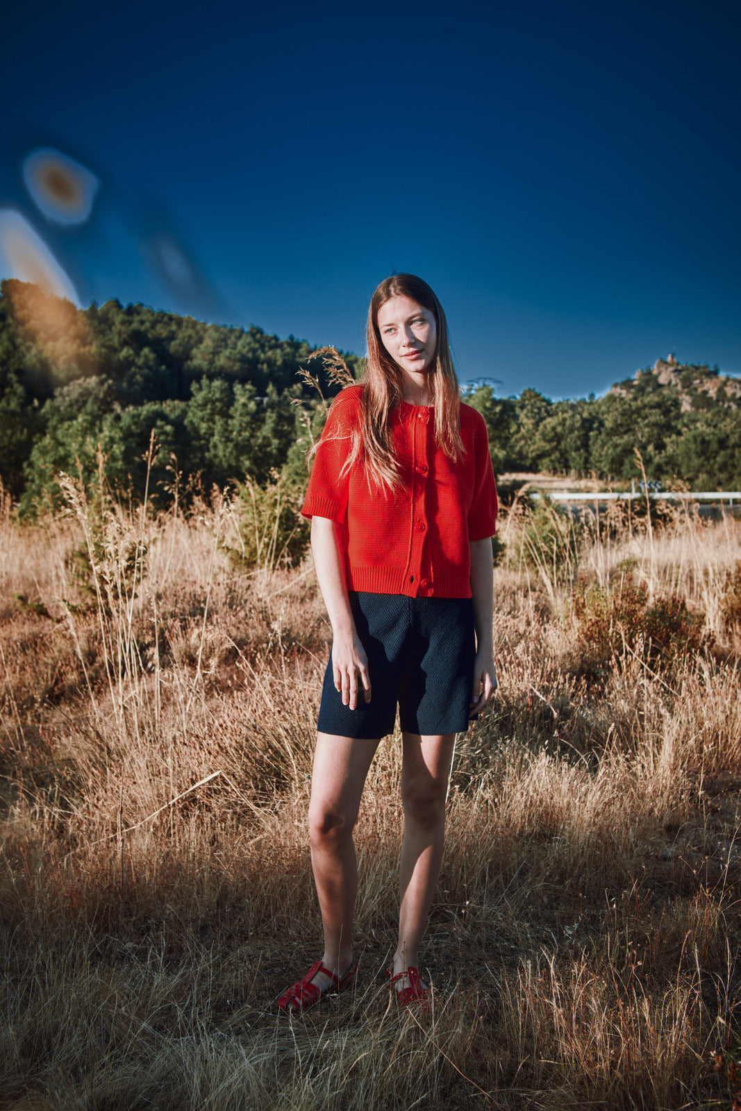 JANE Slim-Fit Shorts in Organic Cotton - Navy