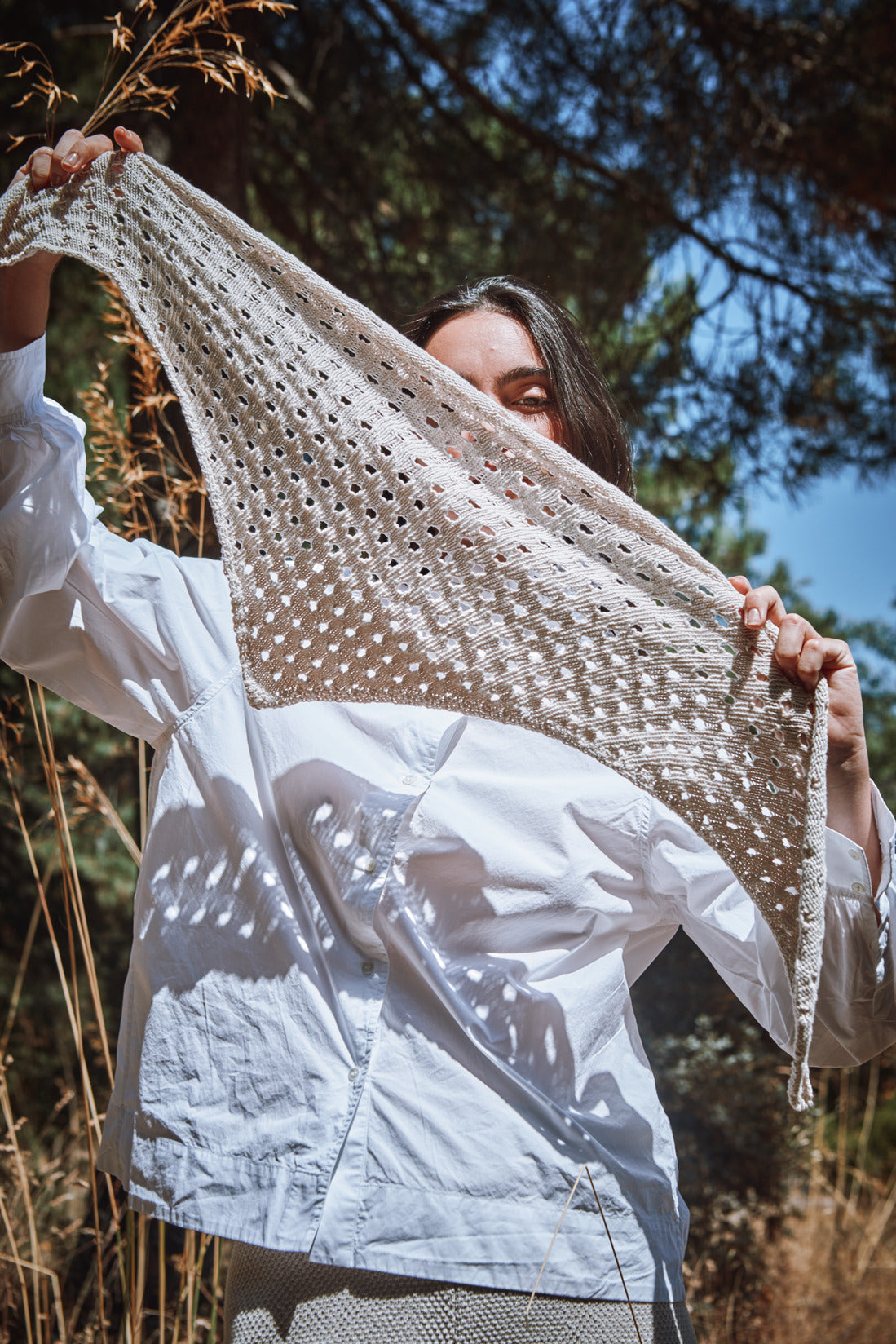 JASMINE Bandana Scarf in Organic Cotton - Off-White - L'ENVERS