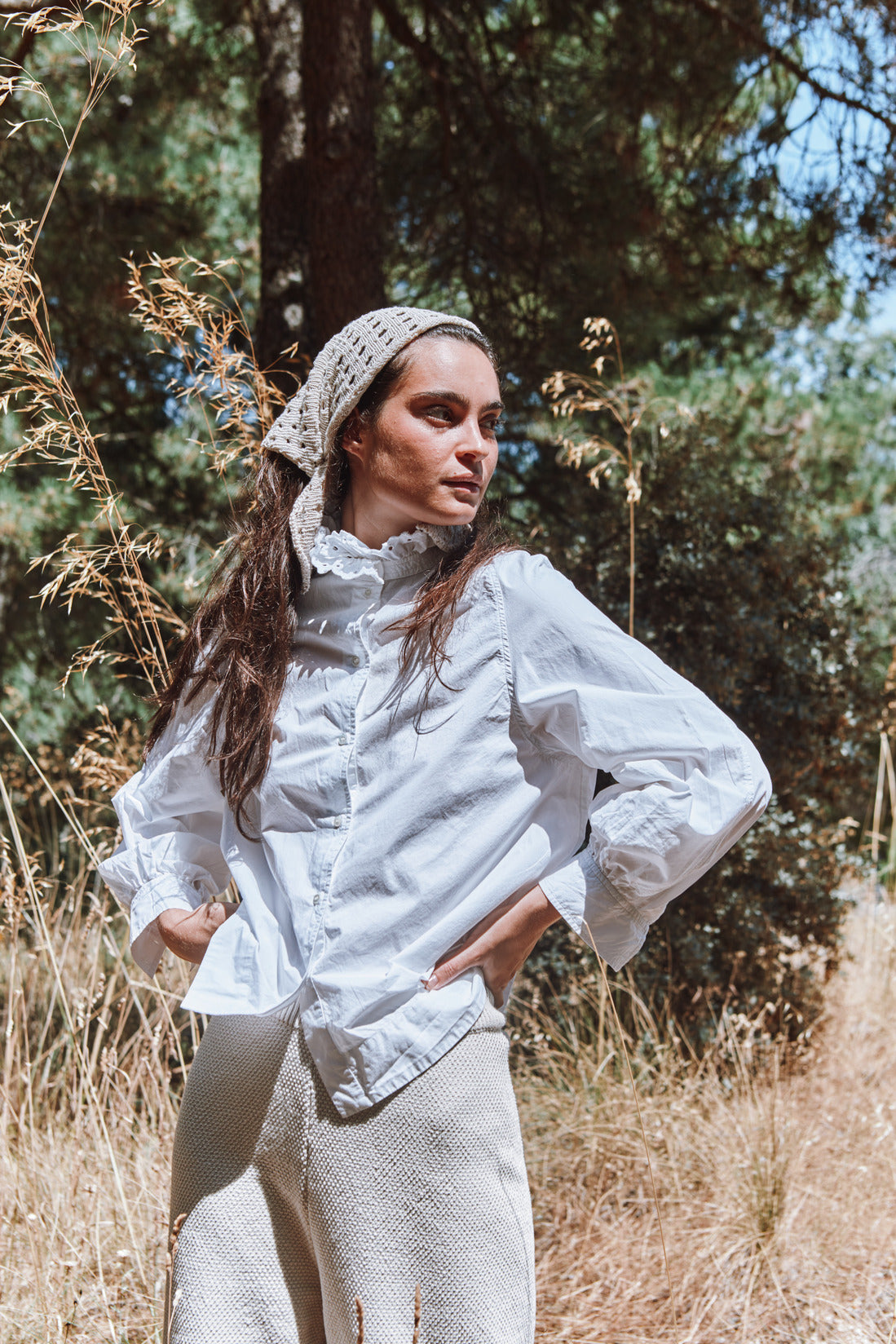 JASMINE Bandana Scarf in Organic Cotton - Off-White