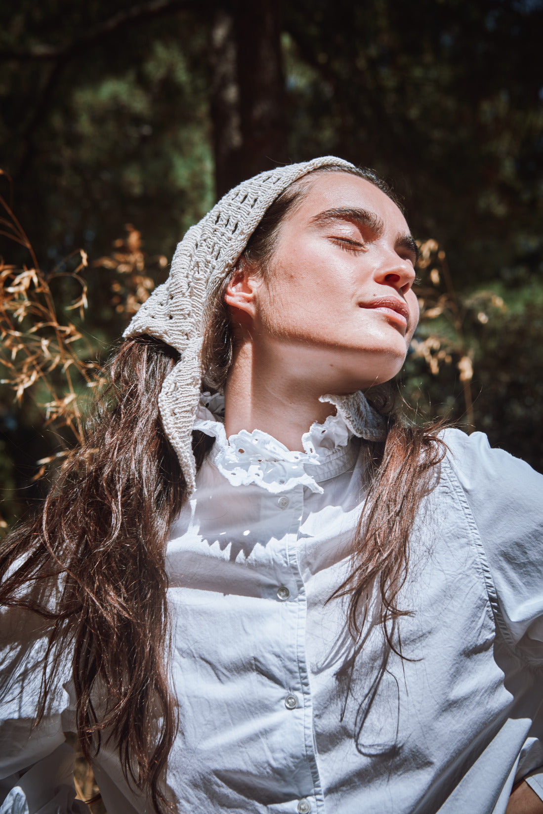 JASMINE Bandana Scarf in Organic Cotton - Off-White