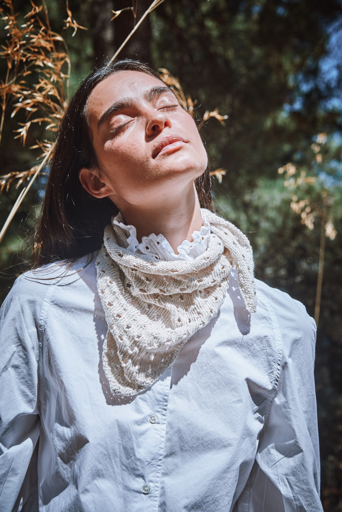 JASMINE Bandana Scarf in Organic Cotton - Off-White