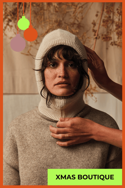 JACQUELINE Balaclava Off-White - 100% Natural Wool - L'Envers