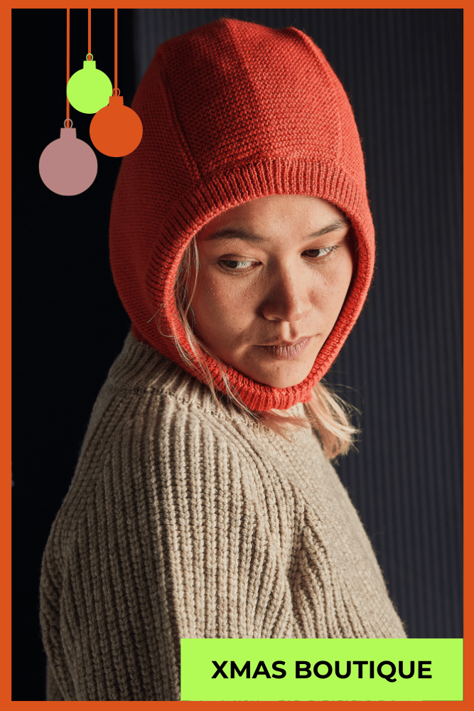 JACQUELINE Balaclava - Coral - 100% Natural Wool - L'Envers