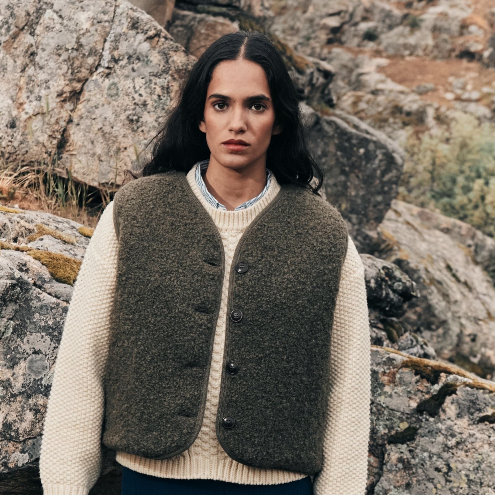Women's V-Neck Wool Cardigan Sweaters | L'Envers