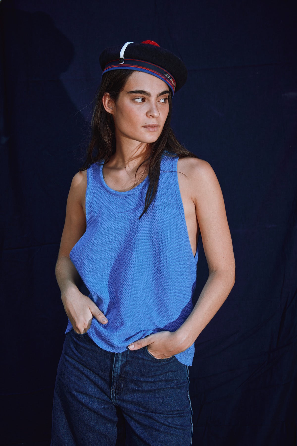 L'Envers - LARA Tank Top Cotton - Cyan Blue