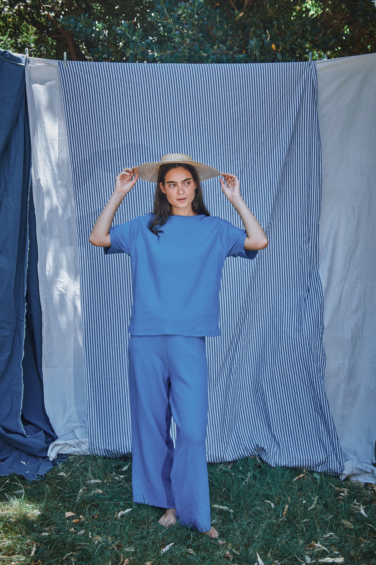 LÉA Short-Sleeve Tee in Organic Cotton - Cyan Blue