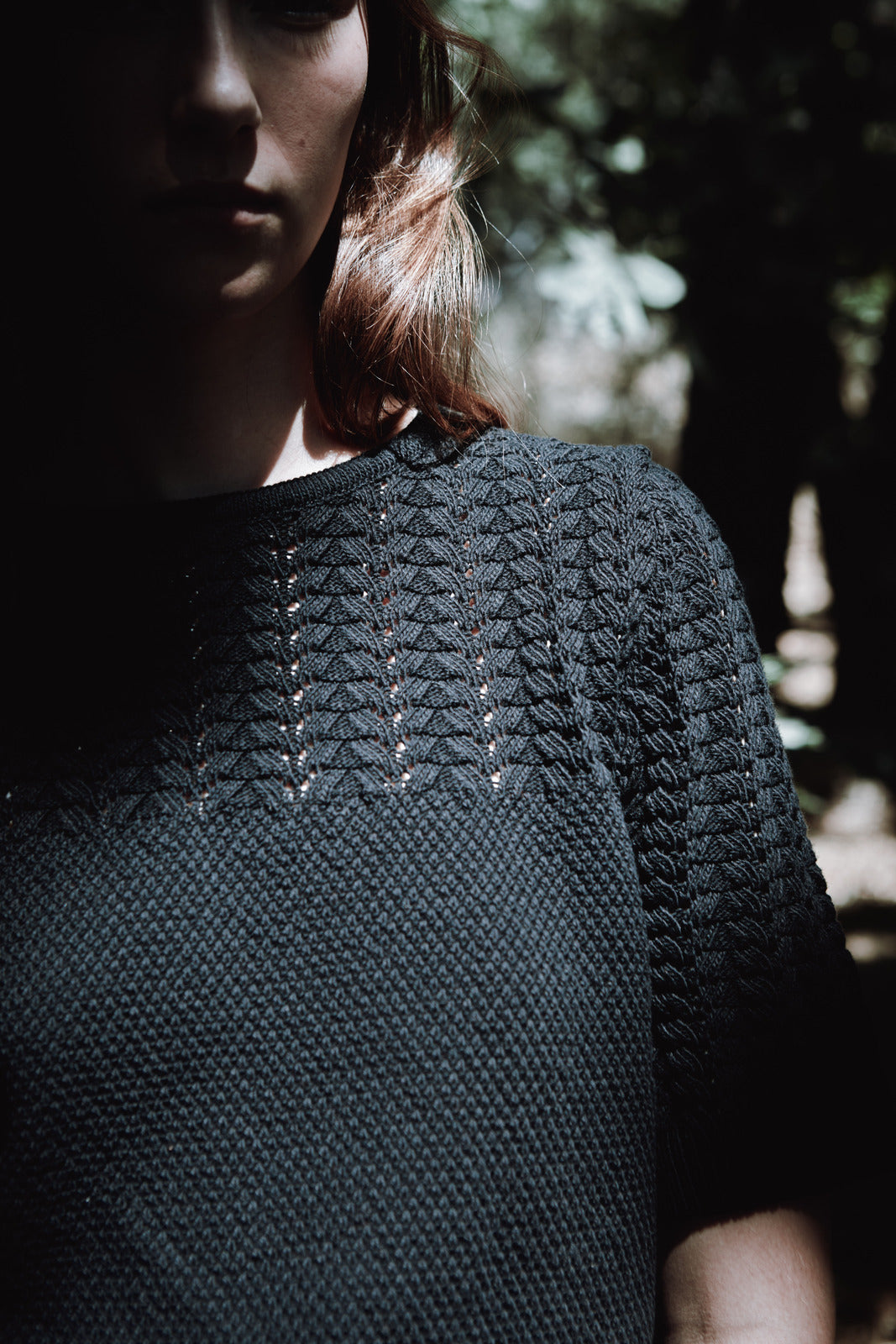 LIZ Lace Top in Organic Cotton - Black