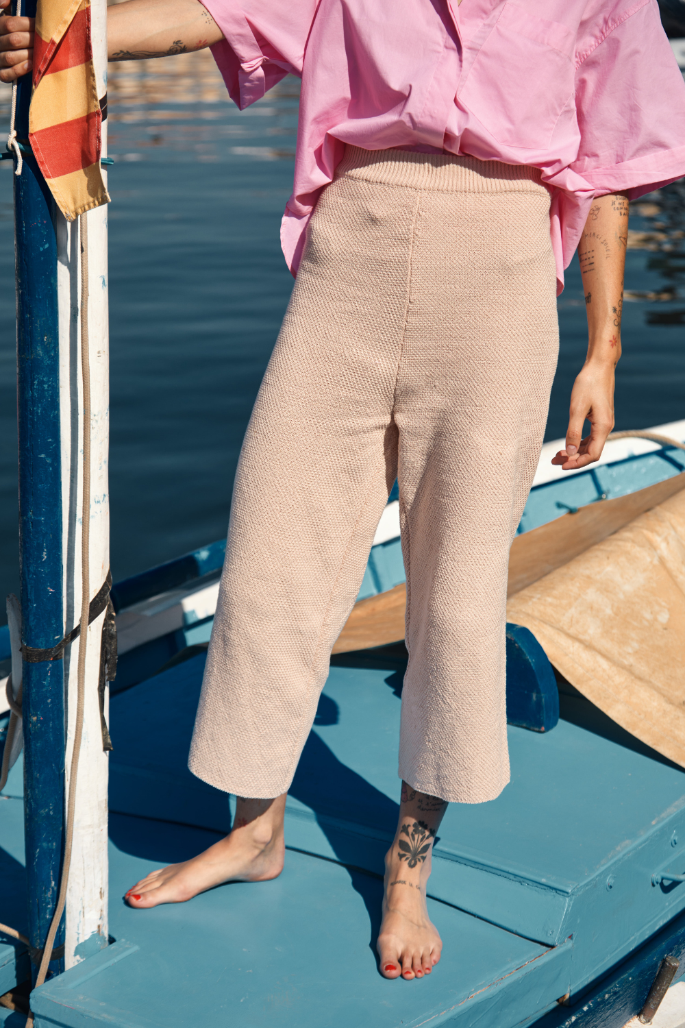 LOUISA Pant in Organic Cotton - Powder Pink