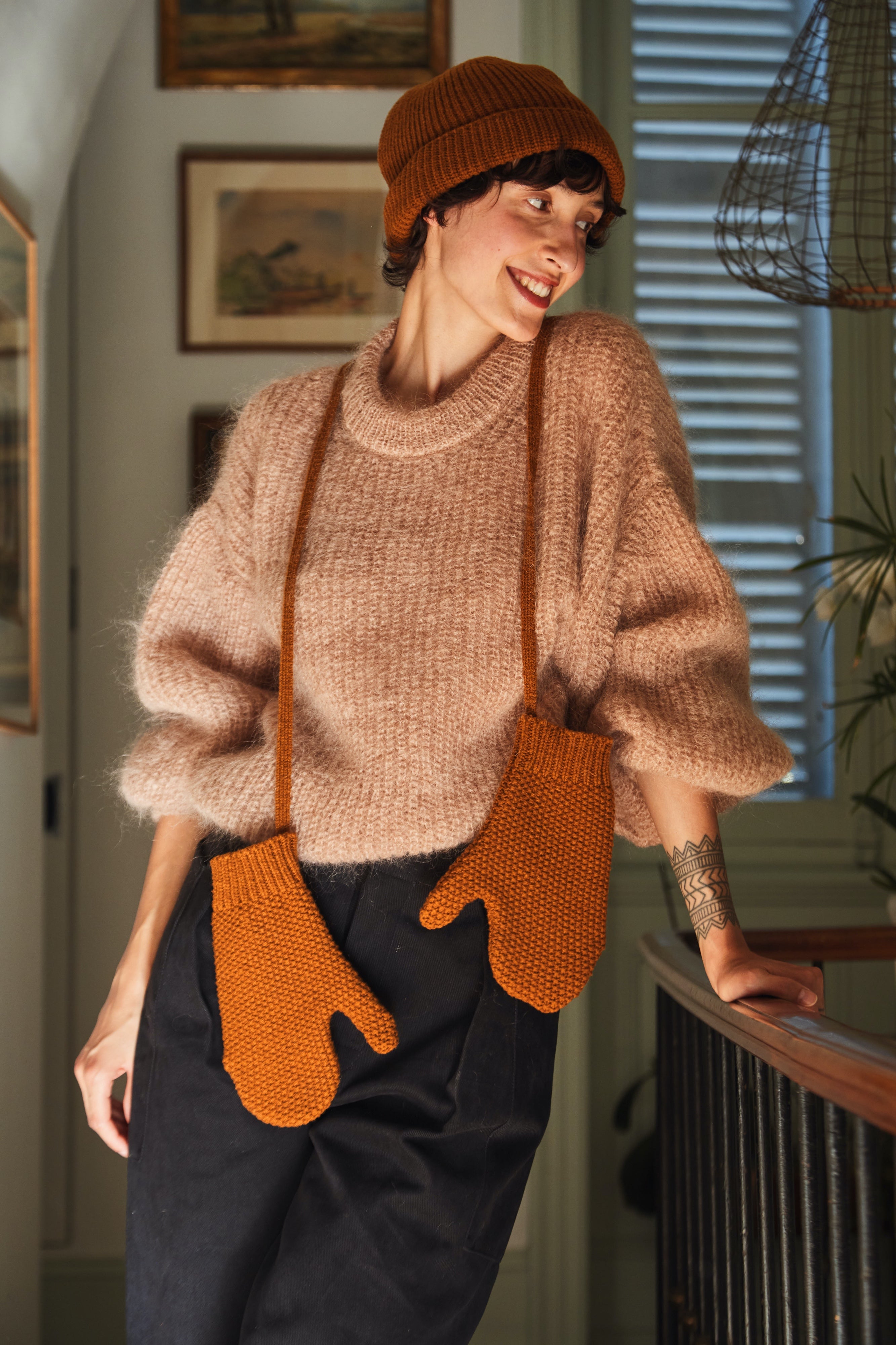 ELENA Wool Mittens - Amber (In Stock)