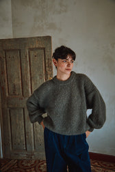 LUCIE Batwing Sweater in Mohair Wool - Off-White