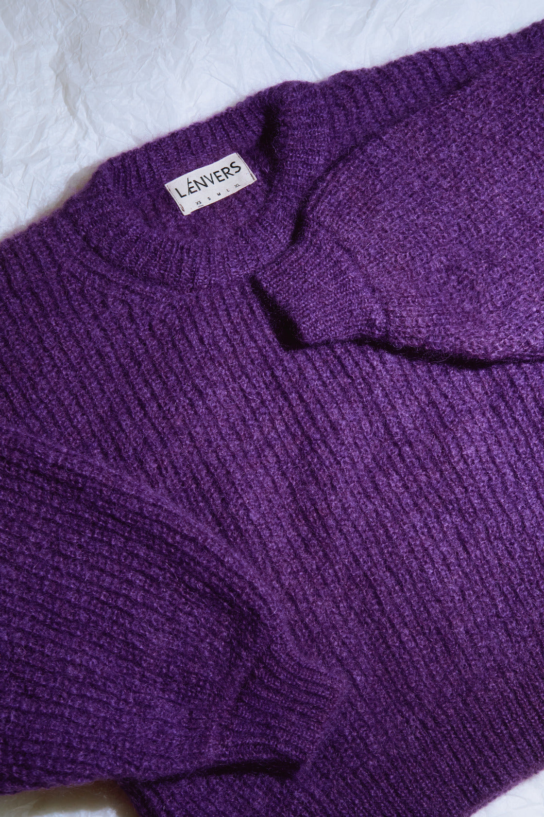 Purple Mohair Wool Sweater – Oversized Batwing | L'Envers