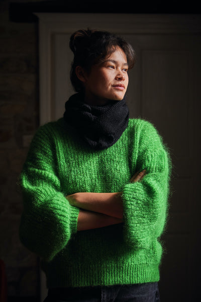 CAROLINA Scarf - 100% Cruelty Free Merino Wool - Scarf in black yak - L'Envers