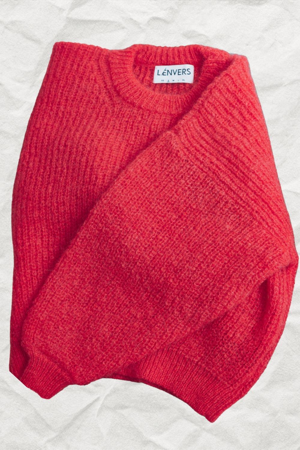 LUCIE Batwing Sweater in Mohair Wool - Coral